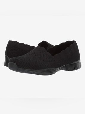 Skechers Women's Black Knit Slip-On Sneakers